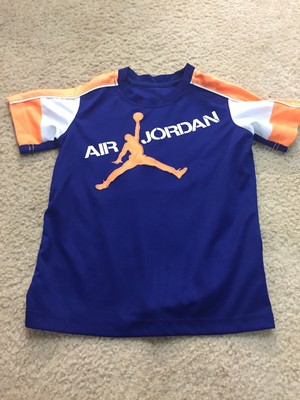 orange and blue jordan shirt