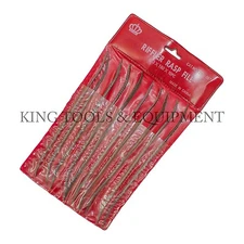 KING 10pc 7" RASP CUT RIFFLER FILE Set Double Ended Wood Metal Carving/Old Stock