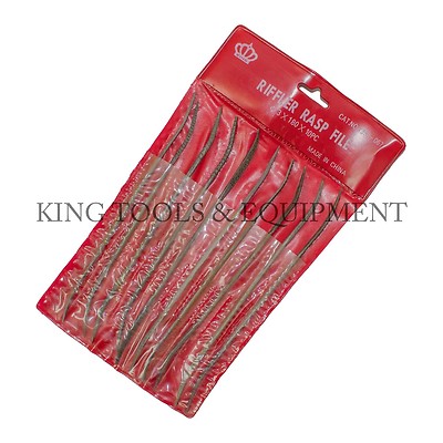 KING 10pc 7'' RASP CUT RIFFLER FILE Set Double Ended Wood Metal Carving/Old Stock