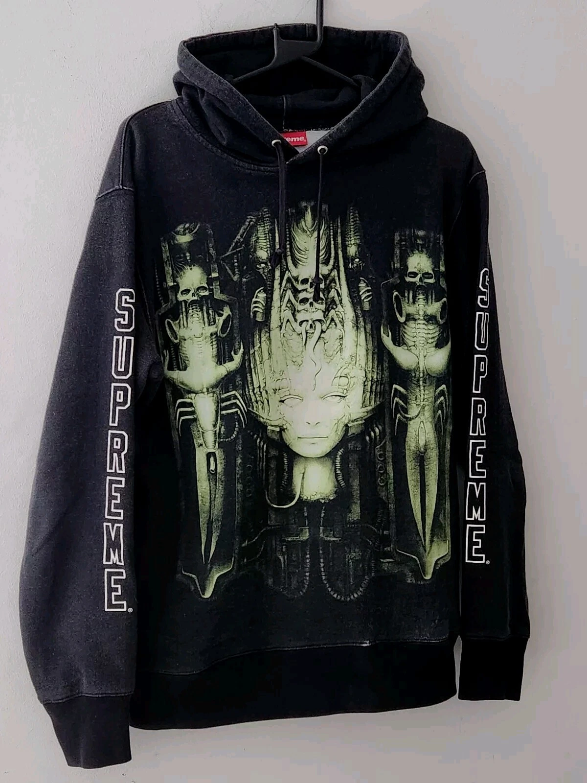 Sweat à capuche noir FW14 Supreme H.R Giger taille M moyen sweat à capuche rare