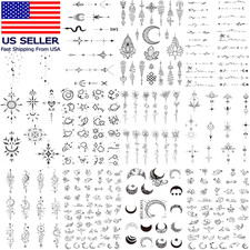 12 Sheets 150 Pcs Tiny Small Temporary Tattoos Stickers for Women Men Finger Han