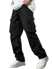 Men's Casual Cargo Pants Workout Joggers Stretch Sweatpants Hiking Drawstring...