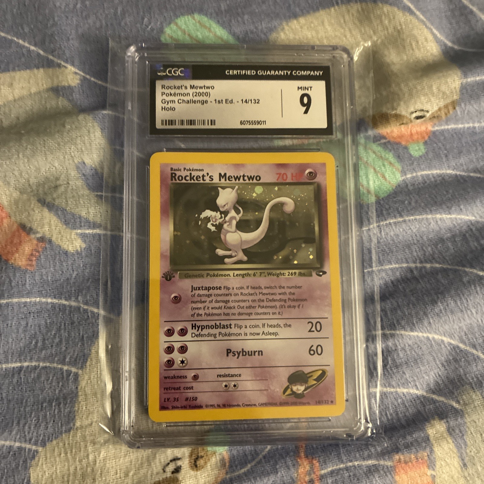 Rocket's Mewtwo 14/132 Gym Challenge Holo CGC 9 1st Edition