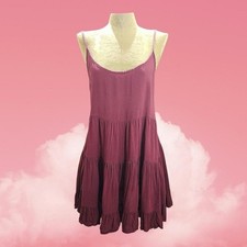 Y2K VTG Burgundy Brandy Melville mini A line skater dress small cute sundress