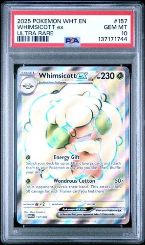 Pokemon TCG White Flare Whimsicott EX 157/086 - PSA 10