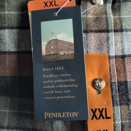 Pendleton Mason Flannel Shirt Men's XXL Rust/Grey Long Sleeve Button Up NWT - Picture 5 of 5