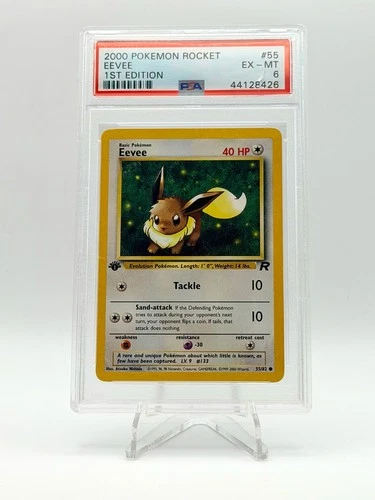 2000 POKEMON TEAM ROCKET 1ST FIRST EDITION EEVEE COMMON 55/82 PSA 6