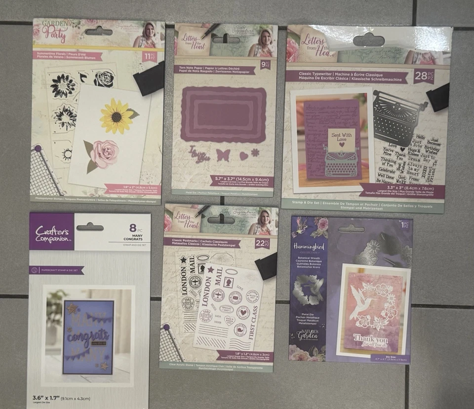 Lot 17 CRAFTERS COMPANION Dies Stamps Folders Papercraft + 11 Bonus for 28 Total - Image 2 of 4