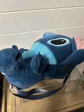 Disney Stitch 16" Plush Backpack for Kids Blue, Stitch Backpack for Kids School