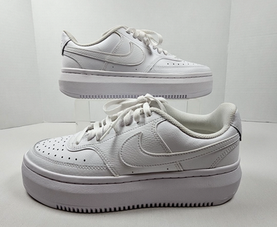 Nike Court Vision Alta LTR Womens Sz 11 White Platform Sneakers 