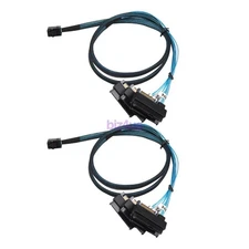 2* Mini SAS HD SFF-8643 to 4 SFF-8482 Hard Drive Forward Breakout Cable RAID 1M