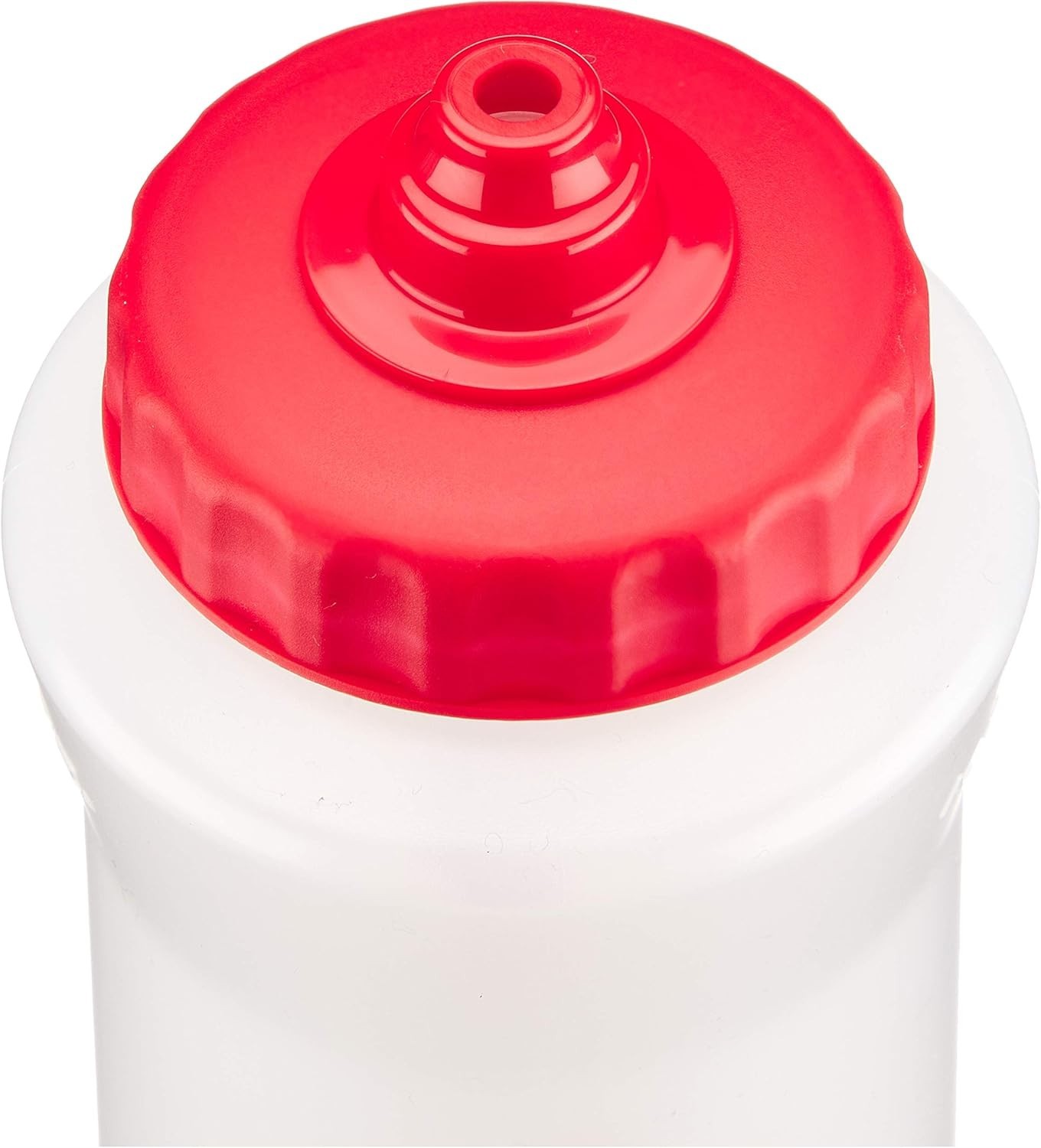 Mueller 919339M Sure Shot Squeeze Water Bottle, Clear/Red, Pack of 3