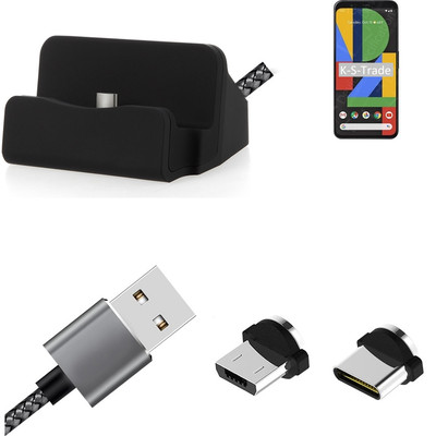 Ladestation für Google Pixel 4 XL + USB-Typ C u. Micro-USB-Adapter