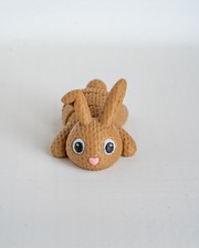 Articulated Bunny Figurine 3D Printed Knitted Rabbit Easter Decor