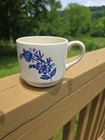 Set of 4 Vintage Blue Onion Pattern Coffee Cappuccino Mugs Made In USA — photo 5