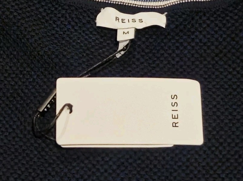 REISS Amble Textured Crew Neck Sweater Blue Pullover Jumper Mens M NWT image 7