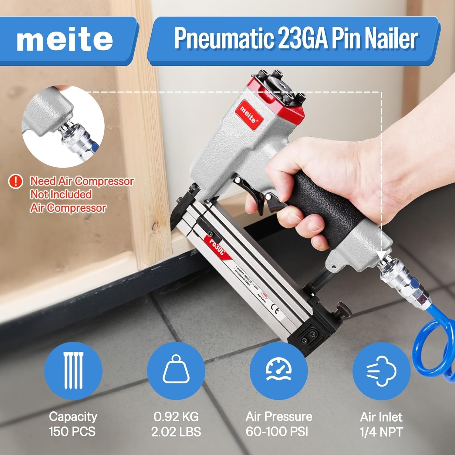P625 Pneumatic 23 Gauge Headless Pin Nailer, Togo P625 Pneumatic 23 Gauge Headless Pin Nailer, Togo