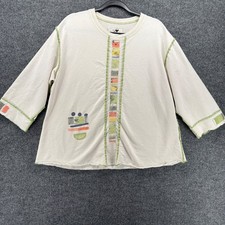 Produce Company Top Womens XL Art to Wear Patchwork Crew Neck Artsy Upcycled Produce Company Top Womens XL Art to Wear Patchwork Crew Neck Artsy Upcycled