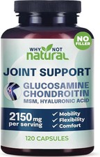 Why Not Natural Glucosamine Chondroitin MSM Hyaluronic Acid Joint Support 120ct
