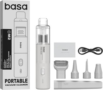 Cordless Car Vacuum & Air Duster, 12000Pa 6-in-1, HEPA, 25min Runtime, White
