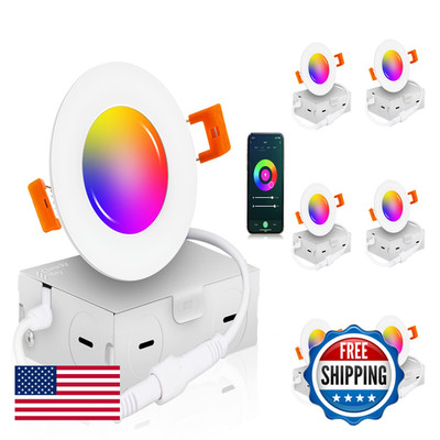 Cloudy Bay 6 Pack 3 Inch Smart Wifi Led Recessed Lightsrgbcw Color