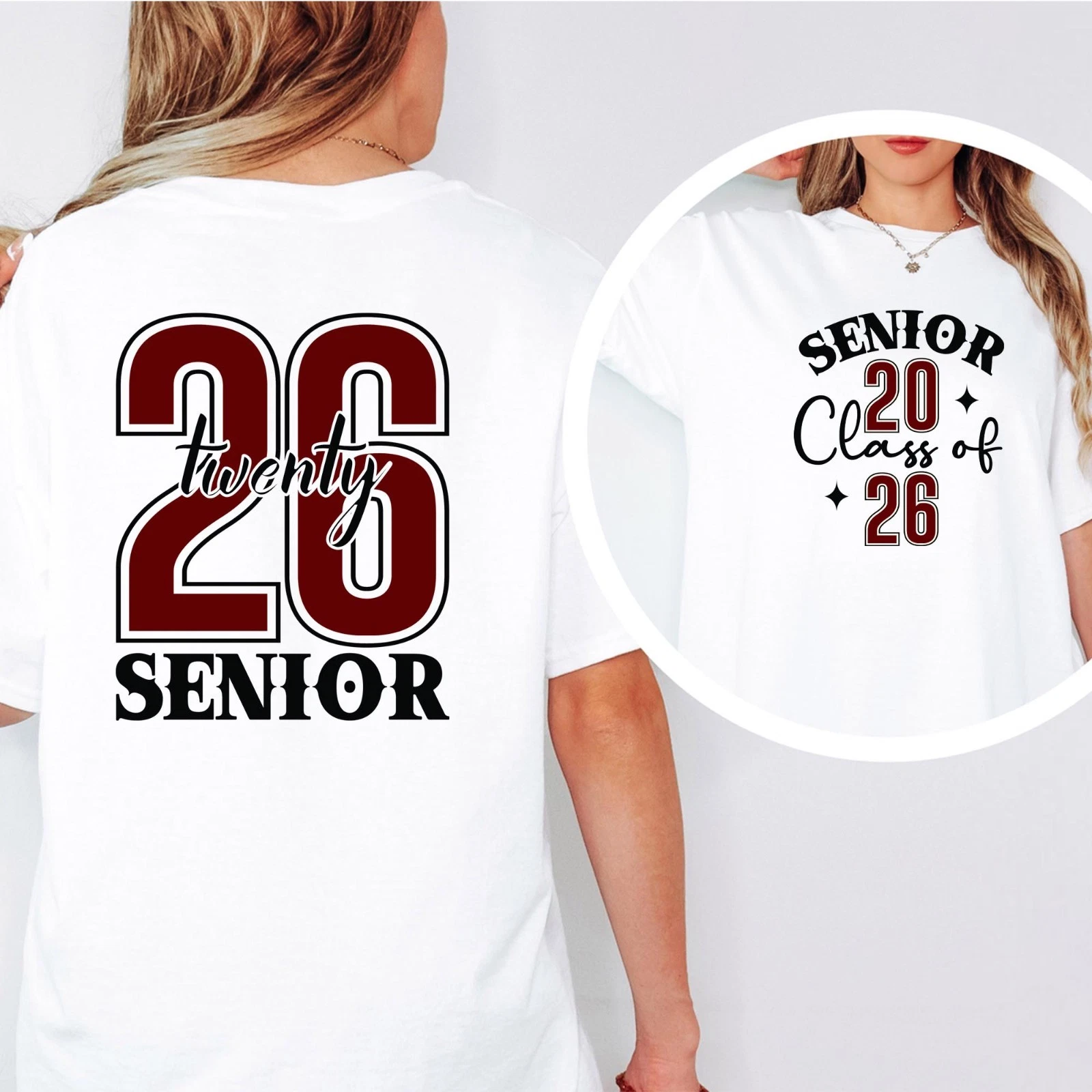 Class of 2026 Senior T-Shirt Graduation Tee 2026 Graduate Double Sided Shirt