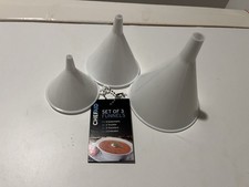 Image of Chef Aid White Plastic Funnels Set of 3