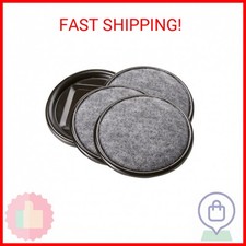 SoftTouch Furniture Caster Cups with Carpeted Bottom to Protect Hard Floor Surfa