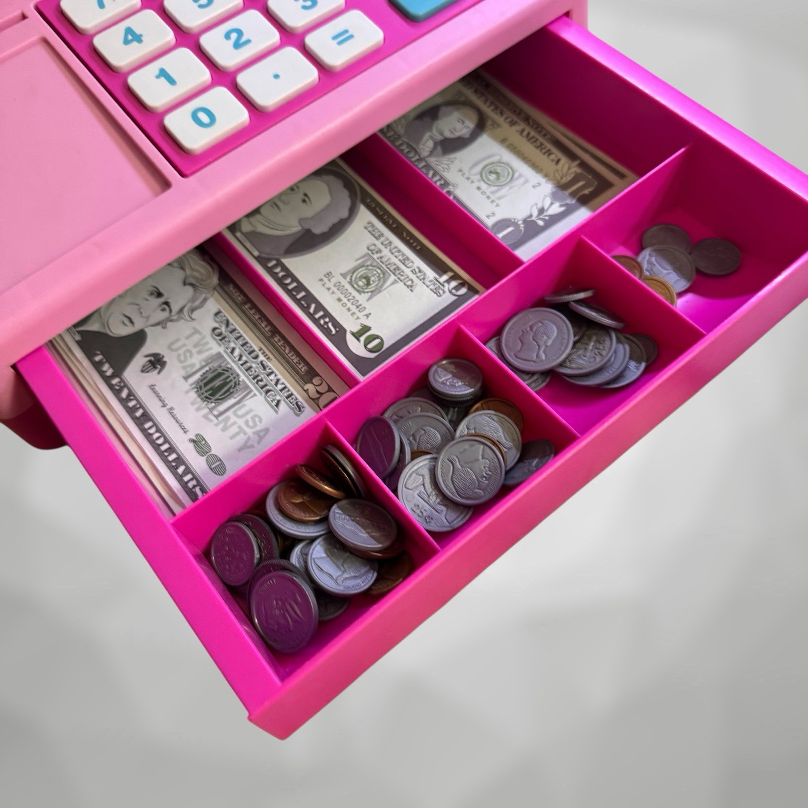 как выглядит Learning Resources Pretend and Play Calculator Cash Register Pink - Extra Money фото