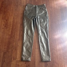 Express Skinny High Rise Faux Leather Metallic Pants Size 4