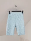 Fendi FF Luxury Women's Light Blue Monogram Leggings Shorts Size S Made in Italy