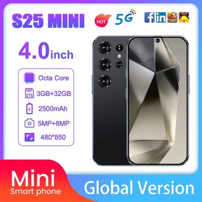 S25 Mini Unlocked Cell Phone 5G Smartphone 32GB Android 13 Dual SIM Cheap Mobile