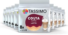 Tassimo Costa Latte Coffee Pods - 10 Packs (Total 80 Costa Coffee Latte Drinks)