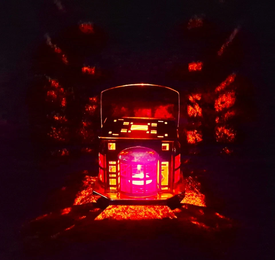 SVK Niederlande - Stövchen mit Rechaud, rotes Glas - Kaffee/Teewärmer - um 1920 - Bild 2 von 4