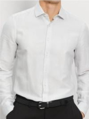 OLYMP Level Five Hemd Herren, Body Fit Leinenhemd silbergrau, Faux-uni 45 - XXL