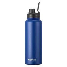 VEVOR 40 oz Insulated Water Bottle Stainless Steel with Wide Mouth Lid Blue