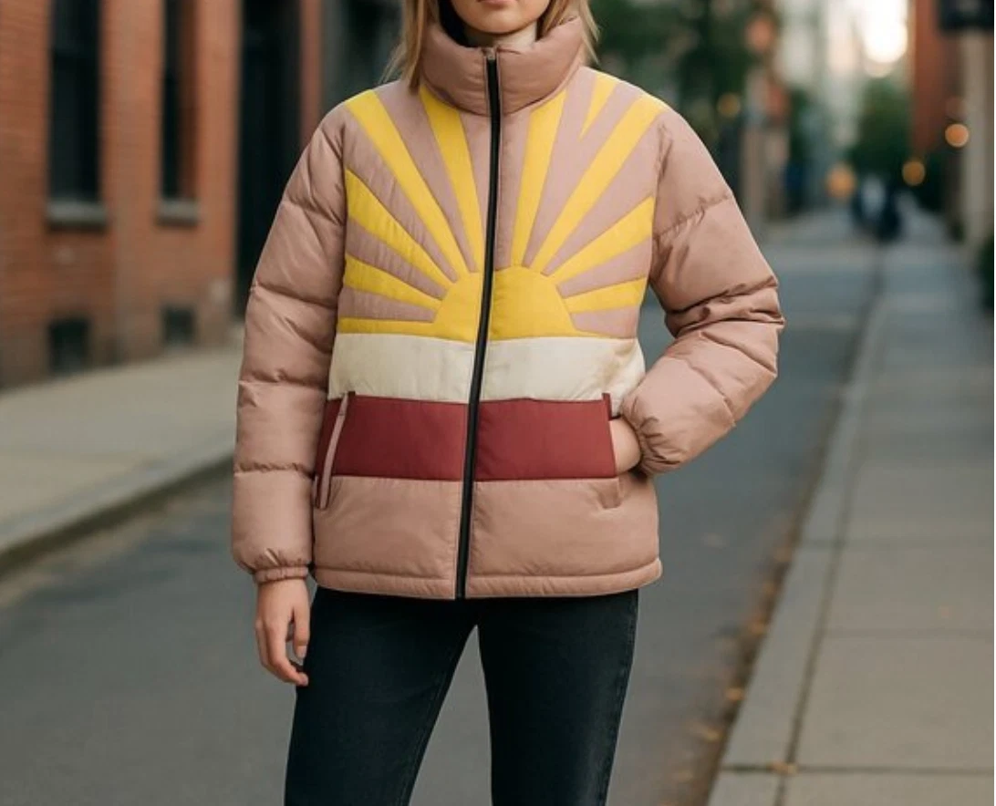 NEW WeSC Vegan Landscape Puffer Sunset Cactus Jacket NWT Men’s Size Medium