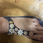 Skechers Women's Meditation Happy Daisies Flip Flops Navy 8.5 To 9 — photo 4