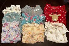 Bundle Baby Girl Sleepers Sizes 0-6 Month 8 Pieces Great Condition