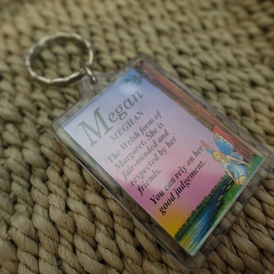 Megan Personalized Keychain Plastic Novelty Name Definition Meaning Gift