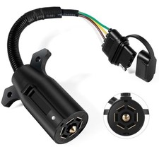 Premium 7 Pin to 4 Pin Trailer Adapter, Waterproof 7 Pin Round to 4 Pin Flat