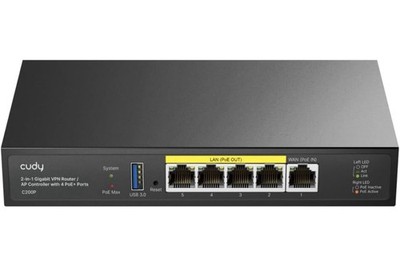 Cudy C200P Gigabit VPN Router PoE+ USB 3.0 Centralized AP Management Grey