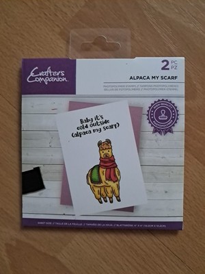 Crafter's Companion Acryl Stempel Baby It's Cold Outside Alpaca My Scarf NEU 