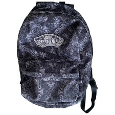 VANS OFF THE WALL Black Gray White Pattern BACKPACK All-Over Gym School Bag