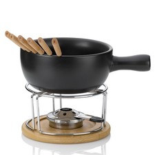 kela Set per fonduta di formaggio10 pezzi, fonduta in ceramica per 6 persone NAT