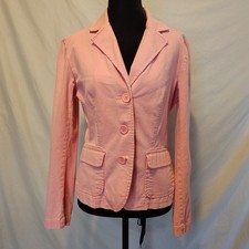 New York Company Pink Blazer Cotton Blend Pockets Women's Size 6