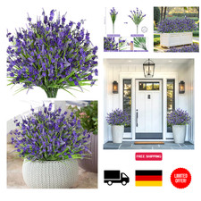 Kunstblumen Lavendel 12 St&uuml;ck Au&szlig;enbereich Deko Lila UV-ndig