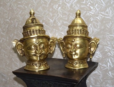 Parvati Devi Statue Brass Shiva & Gauri Head Statue Weight:- 2.6 KG Approx DL055