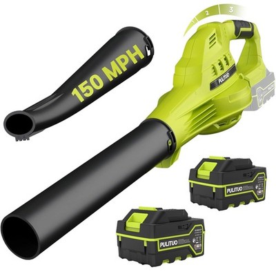 Leaf Blower Cordless with 2X 4.0Ah Batteries and Charger, 150MPH Lightweight ...