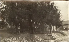 RPPC group men women family? Real photo fur coats AZO 1904-1918 ethnic Russian?